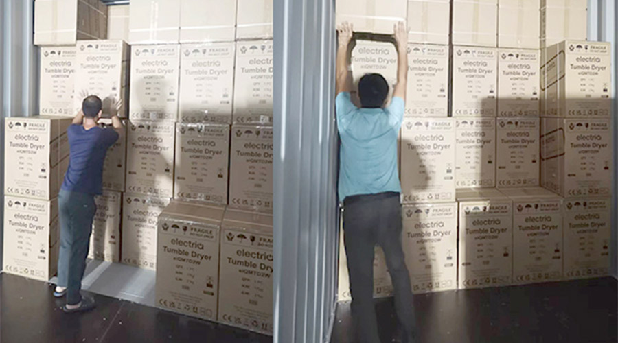 講效率！快速完成英國客戶Electriq衣物烘干機裝柜出貨任務(wù)